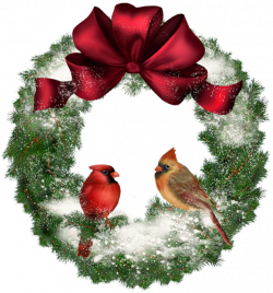 Transparent Christmas Wreath with Birds | Gallery Yopriceville ...