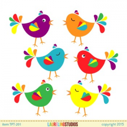 clip art birds - cute colorful bird .png file clipart