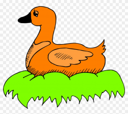 Duck Bird Nest Clip Art - Orange Duck Clipart, HD Png ...