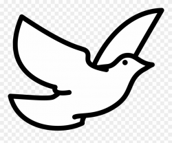 Holy Spirit Dove Clipart Black And White Flying Line - Bird ...