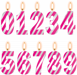 Numbers Birthday Candles Pink PNG Clip Art Image | Gallery ...