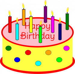 Clipart - Flickering Candle Birthday Cake