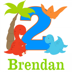 2nd Birthday Dinosaur Personalized T-Shirt by ...