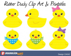Rubber Duckies Baby Clip Art & Printables Set by ...