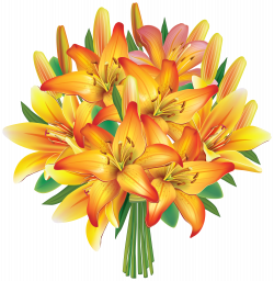 Yellow Lilies Flowers Bouquet PNG Clipart Image | Gallery ...