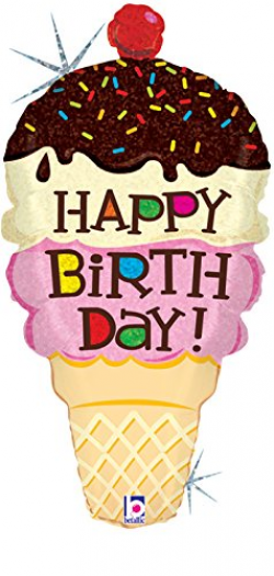 Amazon.com: Happy Birthday Ice Cream Cone Balloon: Toys & Games