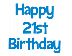 Happy 21st Birthday picture (blue clip art)- Happy Birthday pictures ...