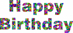 Clipart - Prismatic Low Poly Happy Birthday Typography