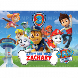 Paw Patrol - Edible Cake Topper - Personalised Printed Edible Image