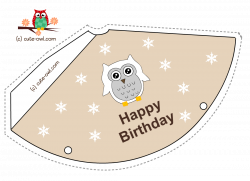 Free Printable Cute Owl Birthday Party Hats