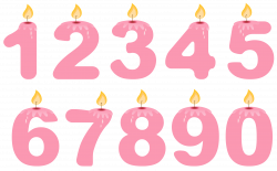 Transparent Numbers Birthday Candles Pink PNG Clipart | Gallery ...