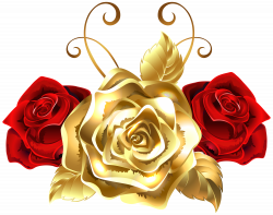 Gold and Red Roses PNG Clip Art Image | Gallery Yopriceville - High ...