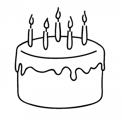 Birthday Cake That Is Simple And Attractive Coloring Page | ku ...