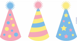Birthday Party Hats Set 3 Clip Art - Sweet Clip Art