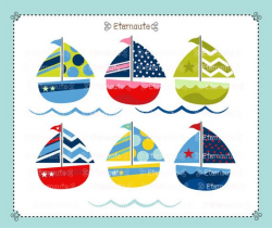 80%SALE, Boat clip art, cute sailboat clip art, kids ...