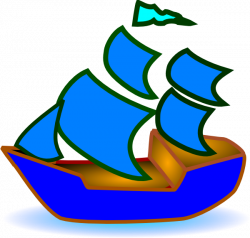 Image of Blue Sailboat Clipart #13727, Blue Boat Clip Art - Clipartoons