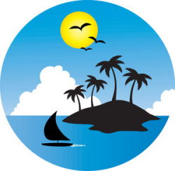 Boat and island clipart - WikiClipArt