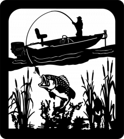 BassCattails-BOAT-36x32.gif (600×676) | Cakes - Silhouette fish ...