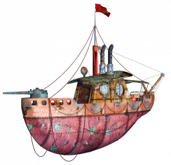 Steampunk Flying Tug Boat 01 PNG Stock by Roys-Art.deviantart.com on ...