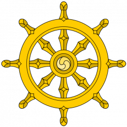 ships wheel with eight spokes represents the Noble Eightfold Path ...