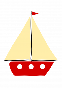 Clipart - Red sail boat 1