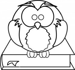 Owl On Book Black And White Clip Art at Clker.com - vector clip art ...