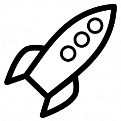 Rocket Icon Black White Line Art Scalable Vector Graphics SVG ...