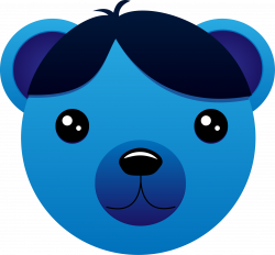 Clipart - Blue Bear with parted hair