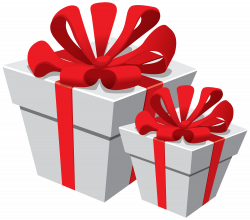 White Gift Boxes with Red Bow PNG Clipart - Best WEB Clipart