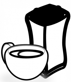 clipartist.net » Clip Art » cup of coffee with sack of coffee beans SVG