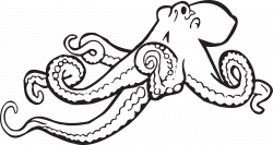 Clipart - Coloring Book Octopus