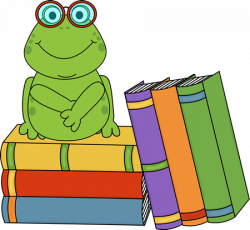 Frog and Books Clip Art - Frog and Books Image