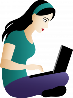 28+ Collection of Woman With Laptop Clipart | High quality, free ...