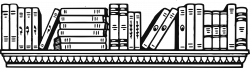 28+ Collection of Book Shelf Black And White Clipart | High quality ...