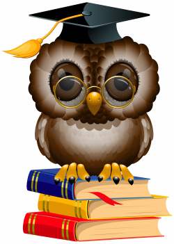 Owl with School Books and Cap PNG Clipart Image | Gallery ...