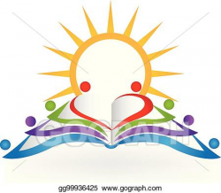 Vector Clipart - Logo book team sun educational. Vector ...