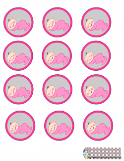 Free Printable Girl Baby Shower Round Labels