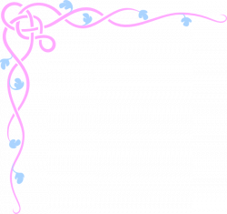 Pink Flower Border | Pink Blue Flower Border clip art - vector clip ...