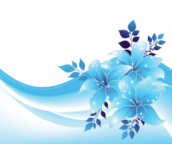 Blue Decoration with Flowers PNG Transparent Clipart | Gallery ...