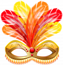 Gold Feather Carnival Mask PNG Clip Art Image | Gallery ...