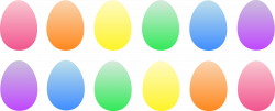 Colored Easter Eggs Plain Clipart