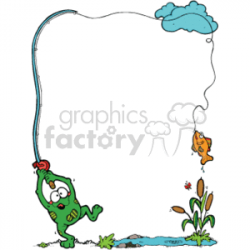 frog fishing border clipart. Royalty-free clipart # 134050