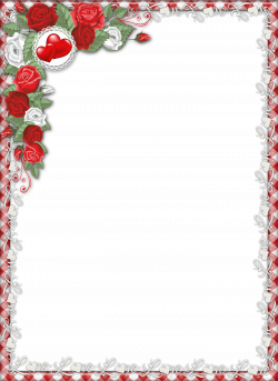Red Love PNG Transparent Frame with Roses | Gallery Yopriceville ...