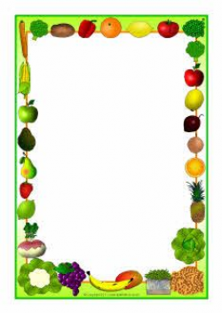 Fruit and vegetables-themed A4 page borders (SB5485 ...