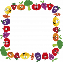 Clipart - Anthropomorphic Fruits And Vegetables Frame 2 Large