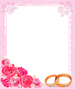 Wedding invitation Picture frame Clip art - Border pink roses Stock ...