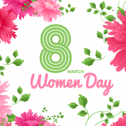 Women Day Pink Flower Border PNG And PSD, 8 March, Pink Flower ...