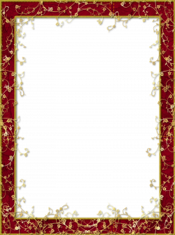 Red Transparent PNG Frame with Gold Flowers | classic frames png ...