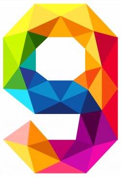 Colourful Triangles Number Nine PNG Clipart Image | Gallery ...