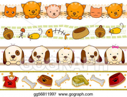 Clip Art - Pet borders. Stock Illustration gg56811997 - GoGraph